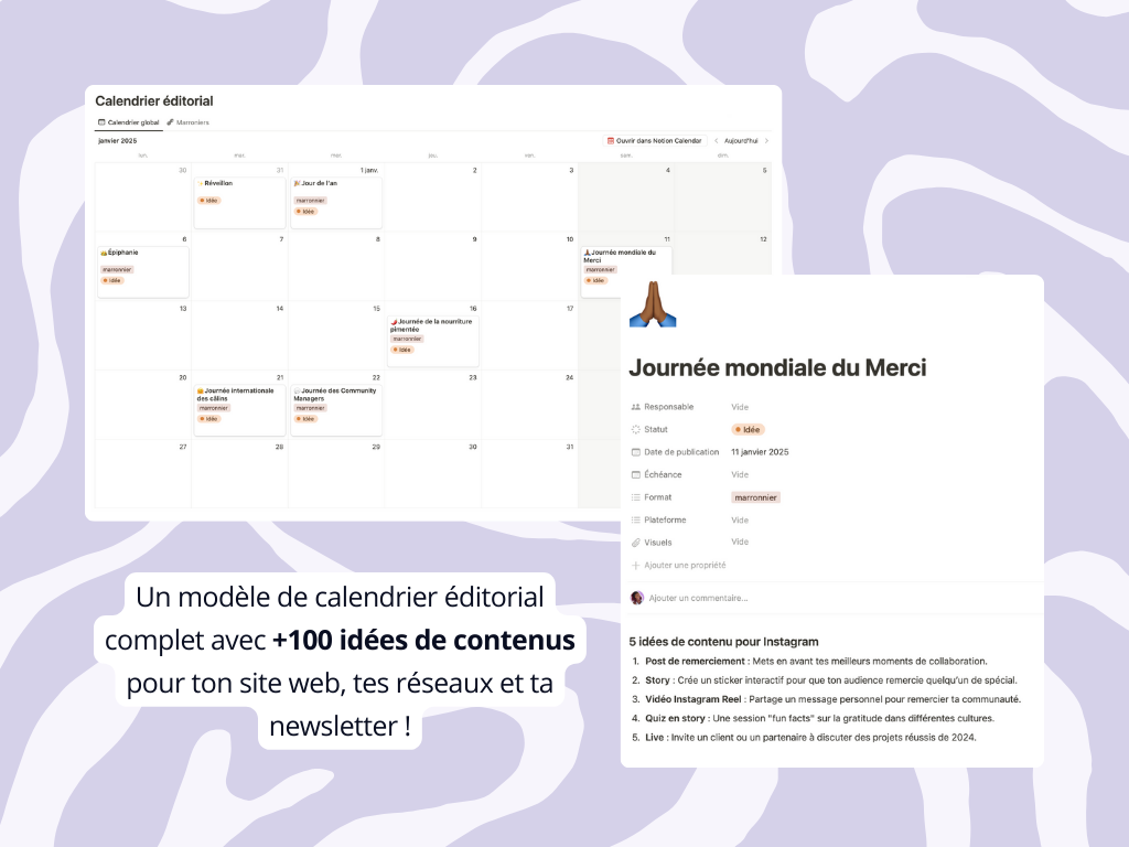 modèle de calendrier éditorial gratuit 2025