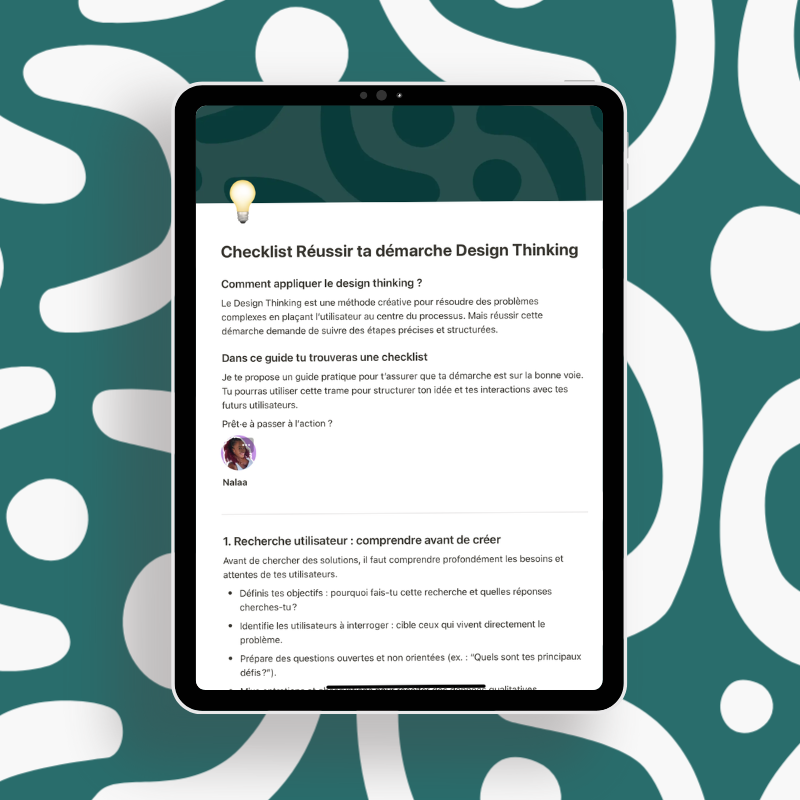 _Checklist Réussir ta démarche Design Thinking