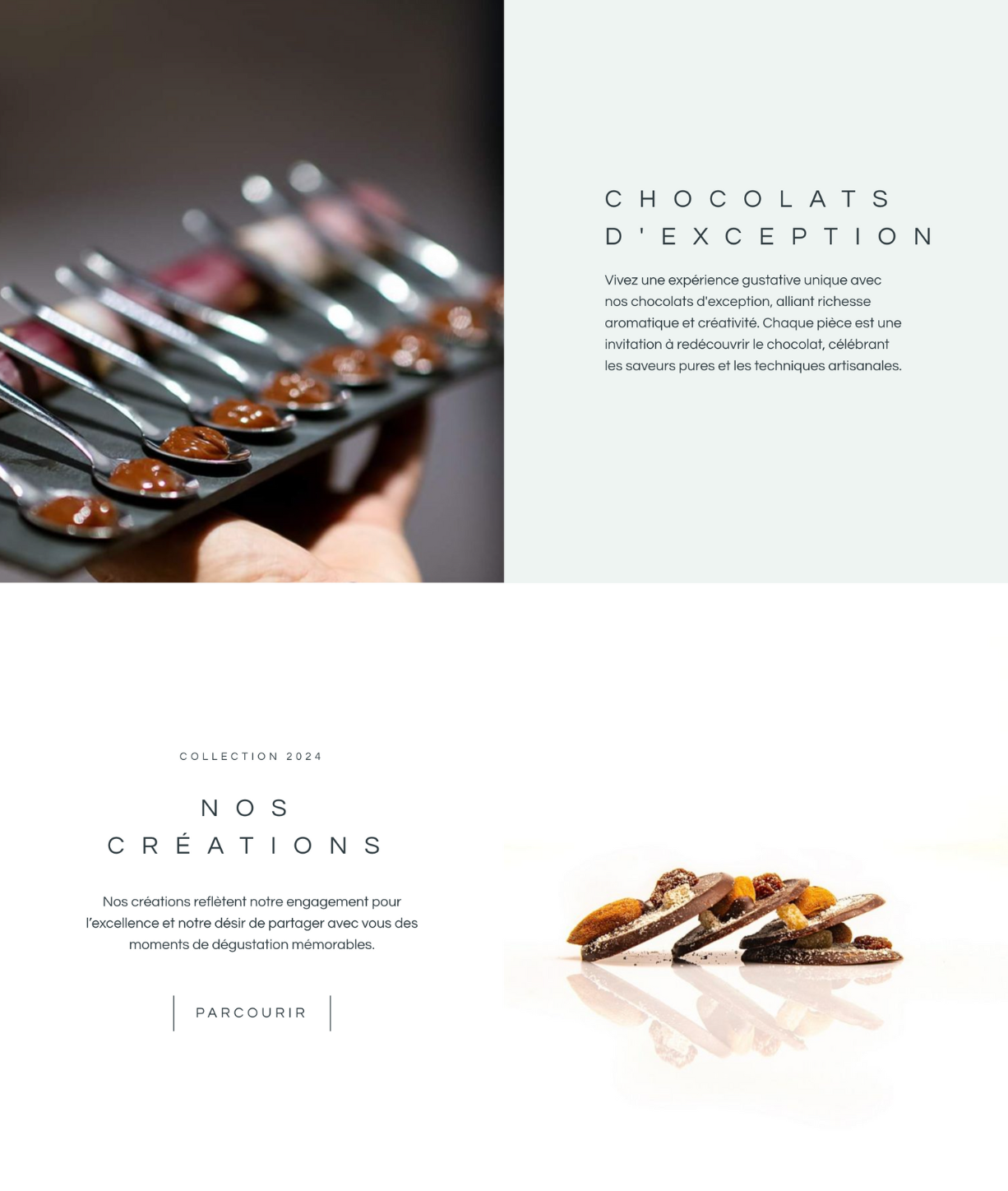 Site web réalisé par nalaa pour maitre chocolatier naomi martino